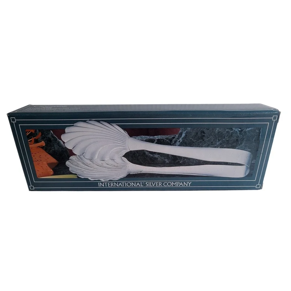 International Silver‎ Company 9 Inch Silverplated Shell Serving Tong NEW in Box